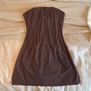 Chocolate brown strapless dress - M